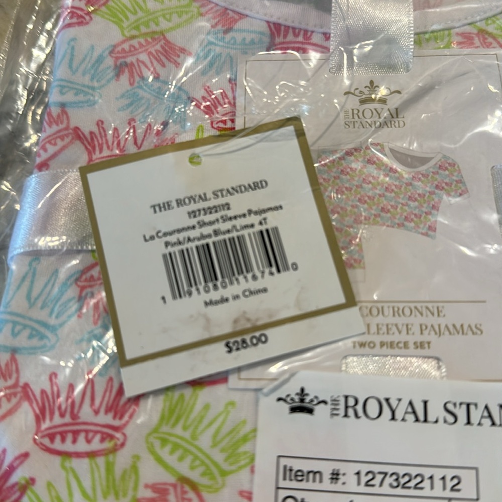 NWT The Royal Standard La Couronne Short Sleeve Pajamas Size 4T - Picture 3 of 5